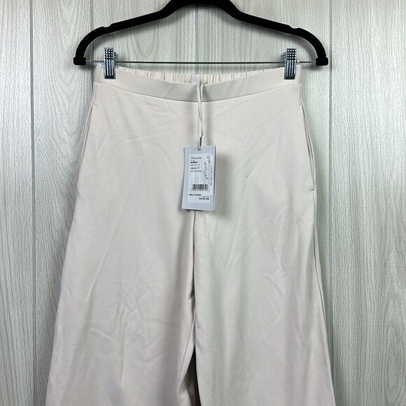 MaxMara Leisure Womens Pants Small Jersey Trouser Beige Albano Cream Wide Leg - Picture 5 of 7